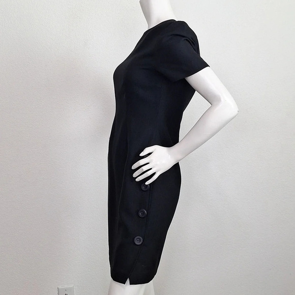 Kasper Vintage Y2K Old Hollywood Glamour Black Preppy Shift Dress Size 4P - Picture 3 of 7